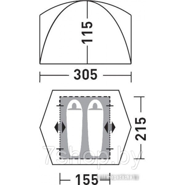 Палатка Greenell Гори 2 - фото 3 - id-p67797664