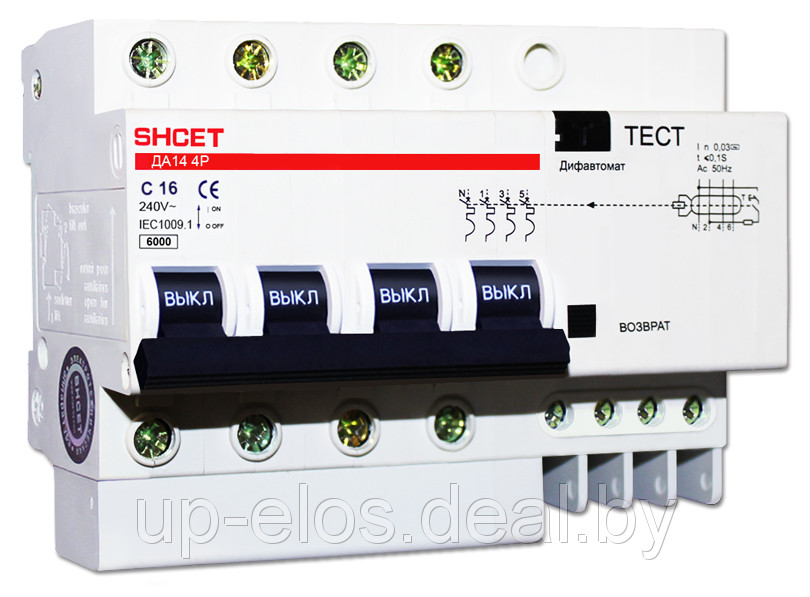 Диф. автомат ДА14 4Р (10-63А) SHCET