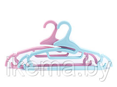 Набор вешалок/плечиков для одежды пластмассовых 5 шт. 41 см. (голубой/розовый цвет)