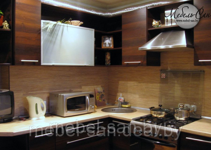 Кухня угловая дсп орех - фото 2 - id-p1683699