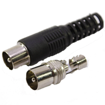 Переходник штекер ТВ - на кабель RG6 - прямой, разборный, пластиковый