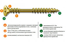 Шуруп SPAX для деревянных полов, напольных плит, ДСП (Оцинкованный, резьба переменная) 4.5*50 мм., фото 2