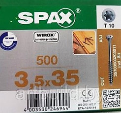 Шуруп SPAX для деревянных полов, паркета и блок-хауса (Оцинкованный, потайная головка) 3.5*55 мм., фото 3