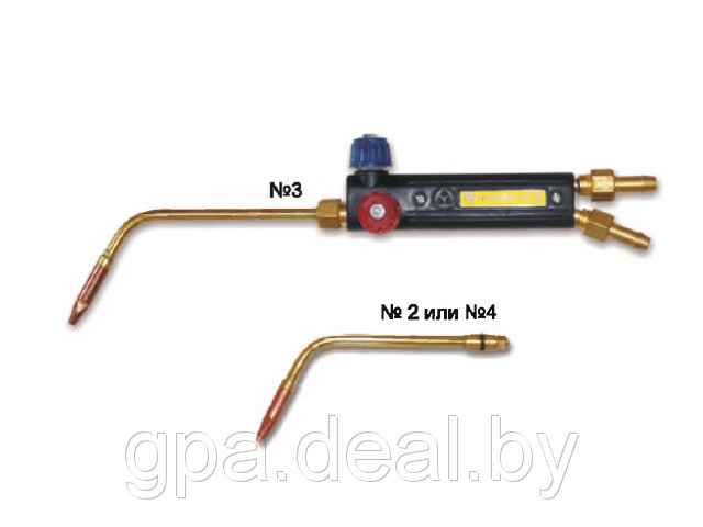 Горелка ацетиленовая Г2 "Донмет" 225 (3,4) (толщ. мет. 1-7мм; ф6мм) - фото 1 - id-p4161831