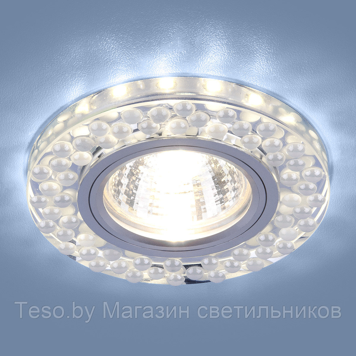 Встраиваемый точечный светильник с LED подсветкой 2194 MR16 SL/WH зеркальный/белый (немецкое качество) 