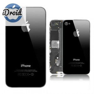 Задняя крышка (стекло) для Apple iPhone 4 (ААА class) (A1332, A1349), цвет: черный (Black)