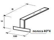 Кронштейн ТГ т-образный, гнутый КР-ТГ-40*4 (500)