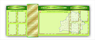 Комплекс стендов в школу "Расписание занятий" р-р 230*90 см, с объемными шапками в зеленом цвете