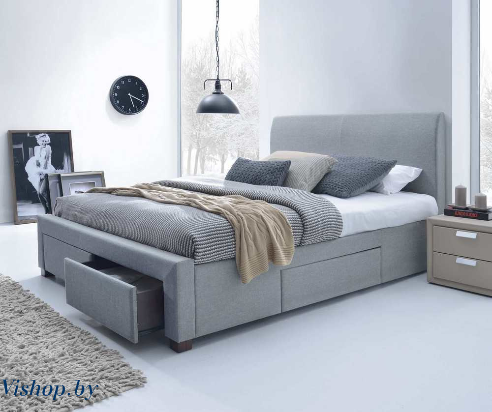 Кровать HALMAR MODENA 160 серый - фото 1 - id-p85266198