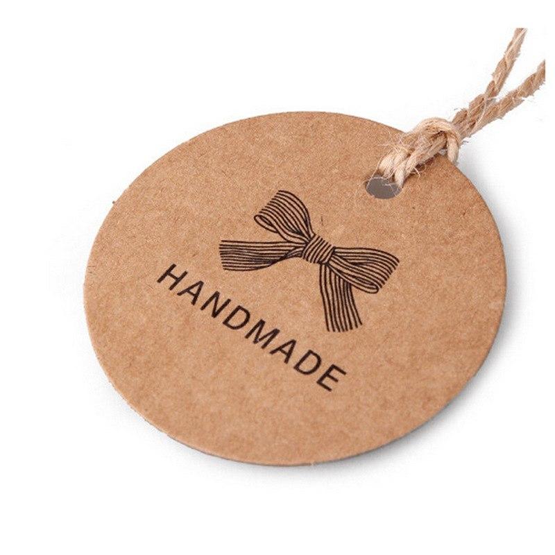 Крафтовая бирка "Handmade" с отверстием (ID#85279262), цена: 0.49 руб ...