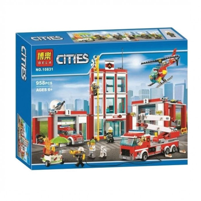 Конструктор 10831 Bela Пожарная часть, аналог LEGO City (Лего Сити) 60110