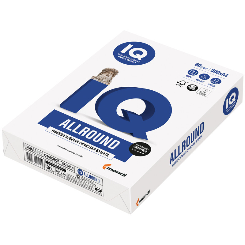 Бумага IQ Alluound А4, 80г/м², 500 л (цена с НДС)