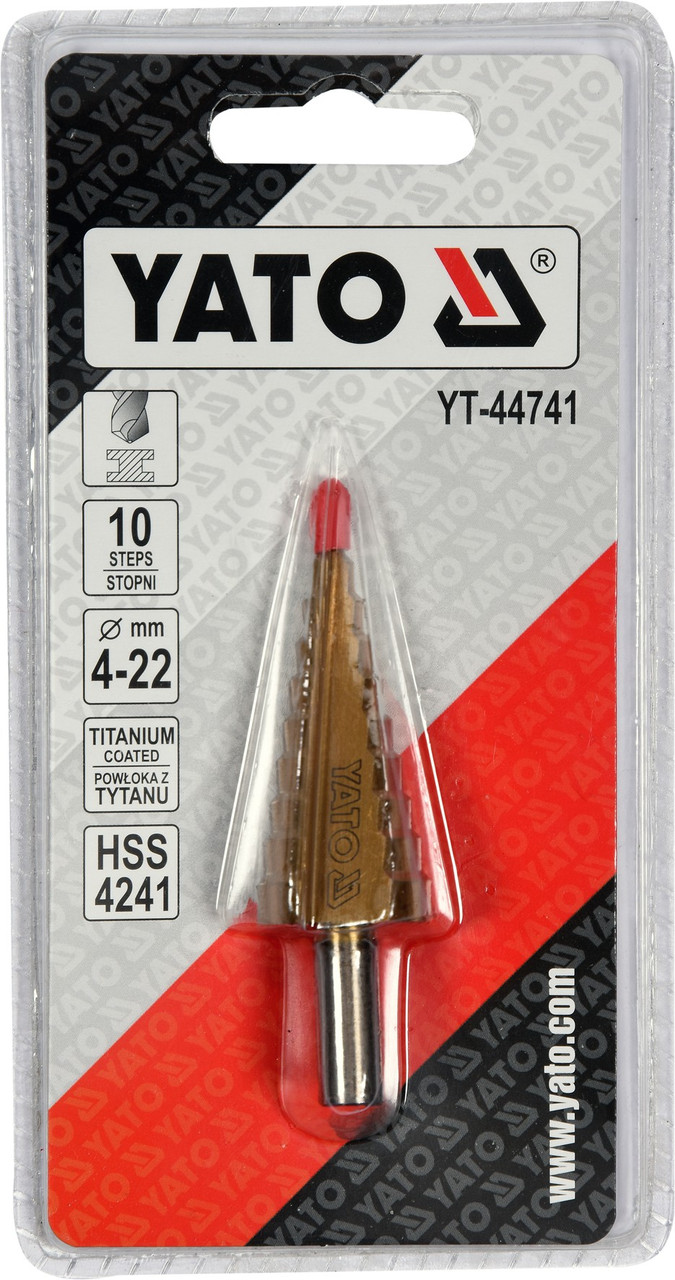 Сверло по металлу ступенчатое 4-22мм HSS-TIN"Yato" YT-44741 - фото 3 - id-p85281940