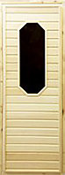Деревянная дверь для бани Doorwood с восьми угольным стеклом