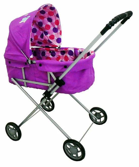 Детская коляска-трансформер для кукол 9308-2 (фиолетовая)