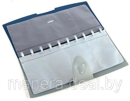 Визитница Duralook Visifix Walk, 130 × 260 мм, 4 кармана, 12 листов, синяя с серым - фото 2 - id-p85297904