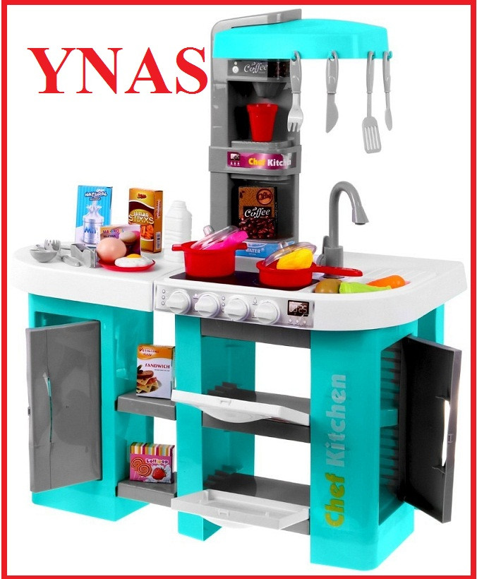 Детская игровая кухня арт. 922-46 с водой, холодильником, светом и звуком для девочек 53 предмета - фото 1 - id-p85304363