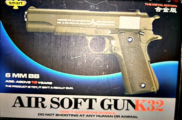 Детский металлический пневматический пистолет AIR SOFT GUN K32 - фото 1 - id-p85303775