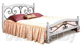 Кровать Глория 8 белая эмаль (1600) 160 см двуспальная