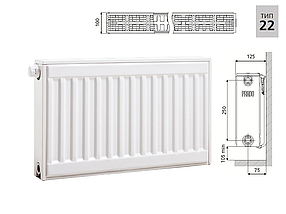 Радиатор стальной Прадо Универсал Radiator Prado Universal - нижнее подключение тип 22 300х1400, фото 2