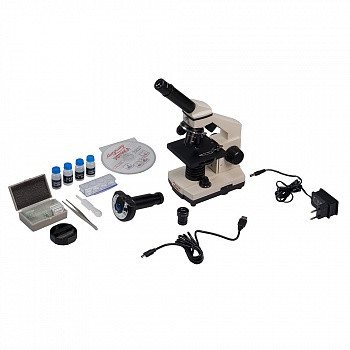 Микроскоп школьный Эврика 40х-1280х с видеоокуляром в кейсе - фото 1 - id-p85405600