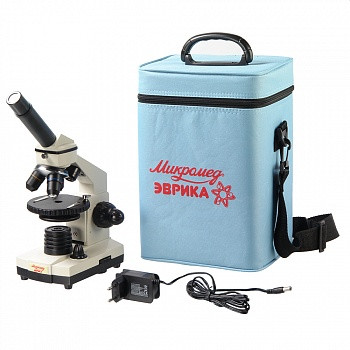 Микроскоп школьный Эврика 40х-1280х в текстильном кейсе - фото 1 - id-p85409583