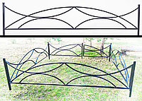 Ограда под заказ №21, металлическая из профиля для могилы.