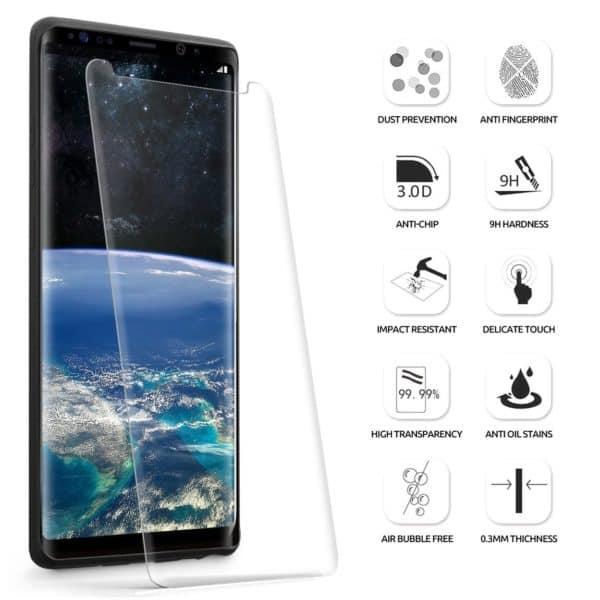 Защитное стекло 3d для Samsung Galaxy Note 9 (прозрачное) - фото 2 - id-p85396825