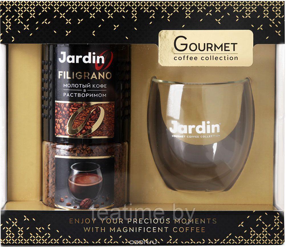 Jardin Подарочный набор молотый кофе в растворимом 95гр в стеклянной банке + кружка с двойным дном