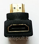 Переходник HDMI штекер-HDMI гнездо угловой ( пластик-золото ), фото 3