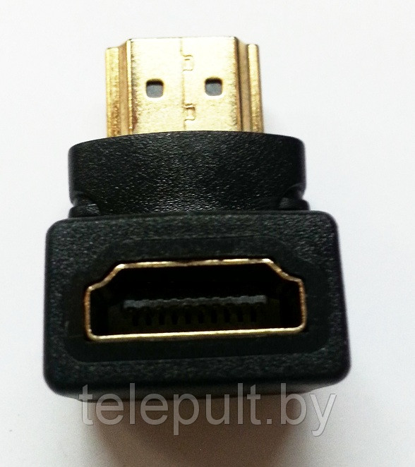 Переходник HDMI штекер-HDMI гнездо угловой ( пластик-золото ) - фото 3 - id-p68511699