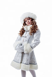 Карнавальный костюм Снегурочка плюш белая, детский