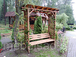 Пергола садовая со скамьей из массива сосны  "Диана"