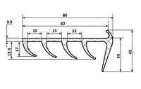 Профиль уплотнительный для двери фургона рефрижератора L-80 мм