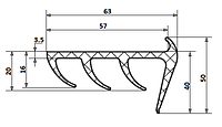 Профиль уплотнительный для рефрижератора (57мм)
