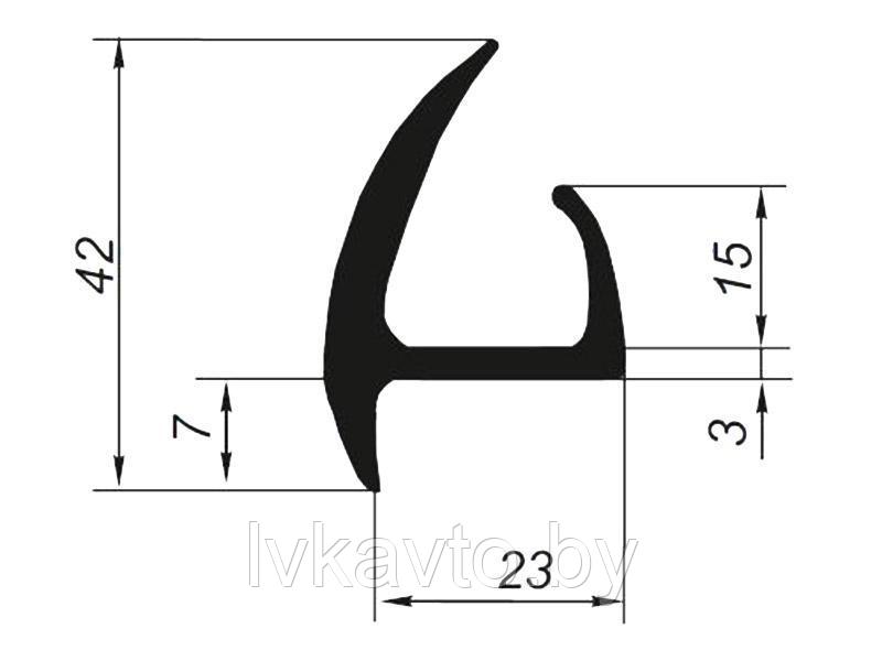 Профиль уплотнительный для изотермического фургона будки типа «мерседес спринтер»L=23мм