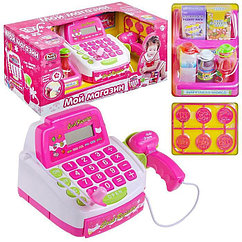 Детский кассовый аппарат 7255 Мой магазин, сканер, микрофон ,игрушечная касса