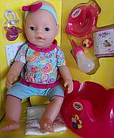 Кукла пупс Baby Doll девочка в повязке 9 функций с магнитной пустышкой, фото 1