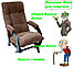Кресло-качалка глайдер модель 68 каркас Венге ткань Verona Brown, фото 3