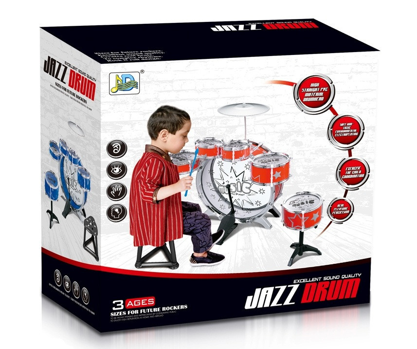 Детская барабанная установка Jazz Drum арт. 518-101В (красная) - фото 2 - id-p85706882