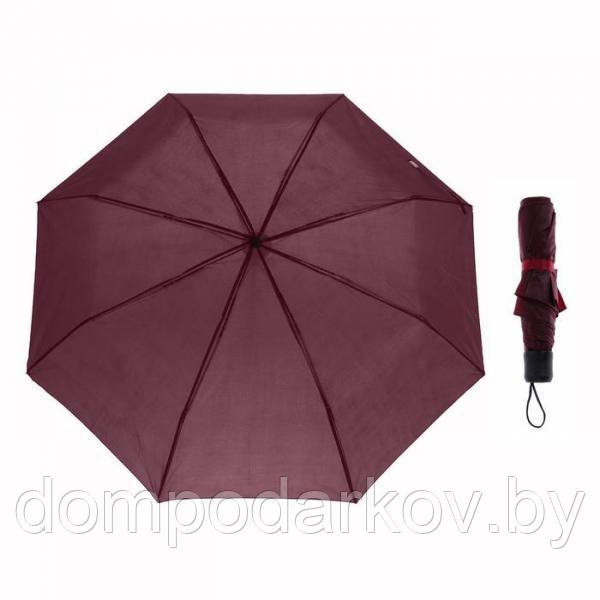 Зонт механический, R=48см, цвет бордовый