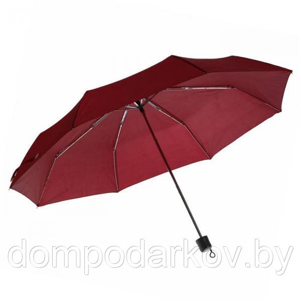 Зонт механический, R=48см, цвет бордовый - фото 2 - id-p76562355