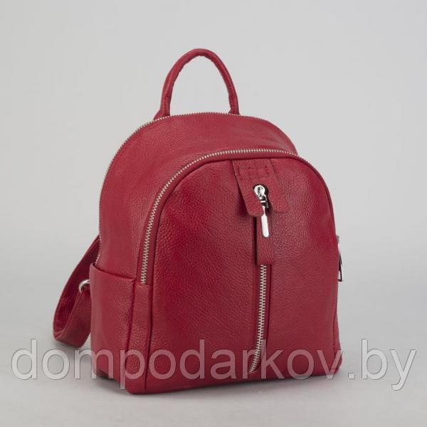 Рюкзак молодёжный, 2 отдела на молниях, 4 наружных кармана, цвет красный - фото 1 - id-p85721383