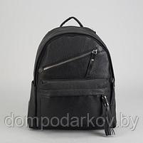 Рюкзак молодёжный, отдел на молнии, 5 наружных карманов, цвет чёрный, фото 2