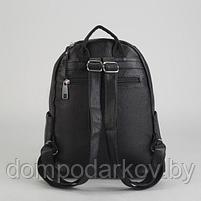Рюкзак молодёжный, отдел на молнии, 5 наружных карманов, цвет чёрный, фото 3