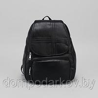 Рюкзак молодёжный, отдел на молнии, наружный карман, цвет чёрный, фото 2