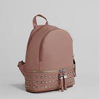 Рюкзак с 2 отделами на молниях, наружный карман, цвет розовый