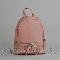 Рюкзак с 2 отделами на молниях, наружный карман, цвет розовый, фото 2