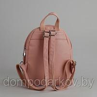Рюкзак с 2 отделами на молниях, наружный карман, цвет розовый, фото 3