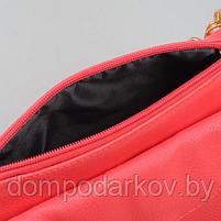 Сумка женская на молнии "Дана", 1 отдел, 2 наружных кармана, длинный ремень, цвет коралловый, фото 5